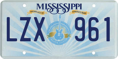 MS license plate LZX961
