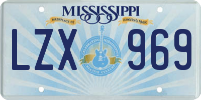 MS license plate LZX969