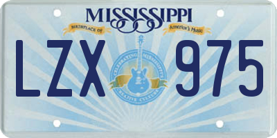 MS license plate LZX975
