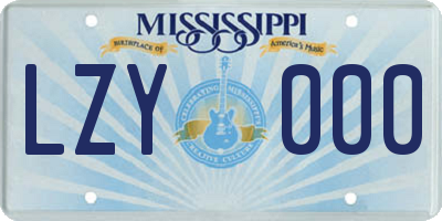 MS license plate LZY000