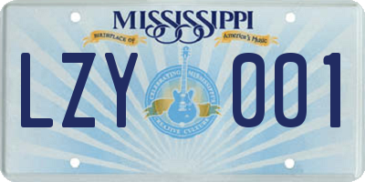 MS license plate LZY001