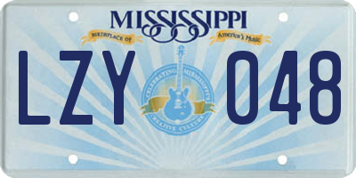 MS license plate LZY048