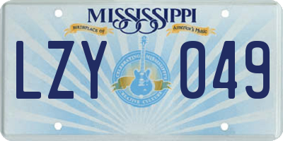 MS license plate LZY049