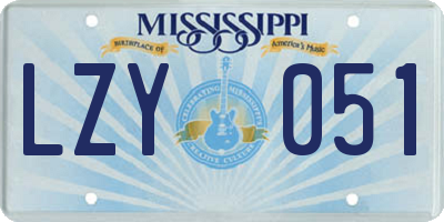 MS license plate LZY051