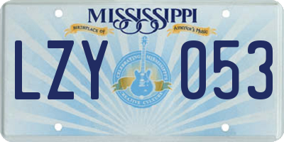 MS license plate LZY053