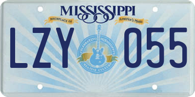 MS license plate LZY055