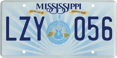 MS license plate LZY056