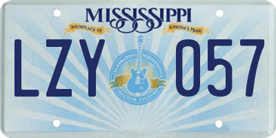 MS license plate LZY057