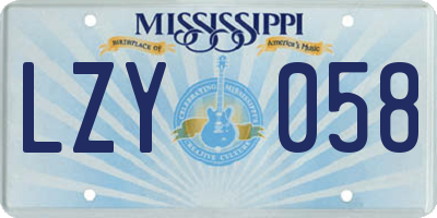 MS license plate LZY058