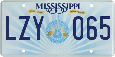 MS license plate LZY065
