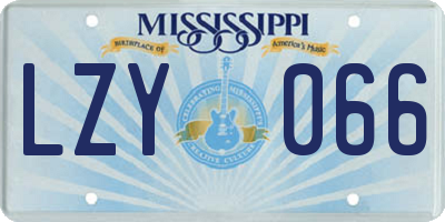 MS license plate LZY066
