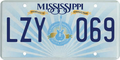 MS license plate LZY069