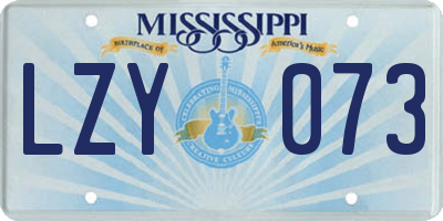 MS license plate LZY073