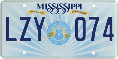 MS license plate LZY074