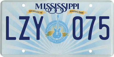 MS license plate LZY075