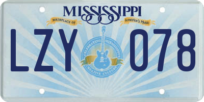 MS license plate LZY078