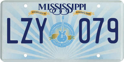 MS license plate LZY079