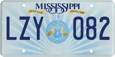 MS license plate LZY082