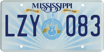 MS license plate LZY083