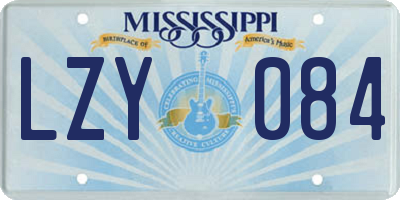 MS license plate LZY084