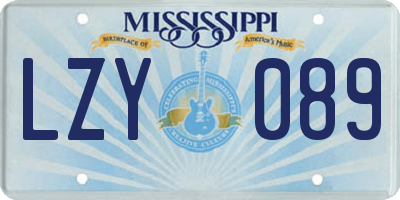 MS license plate LZY089
