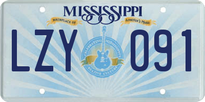 MS license plate LZY091