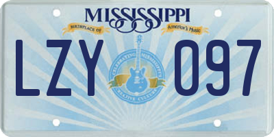 MS license plate LZY097