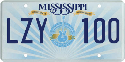 MS license plate LZY100