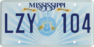 MS license plate LZY104
