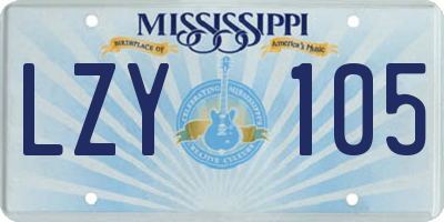 MS license plate LZY105
