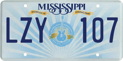 MS license plate LZY107