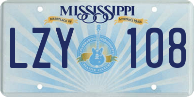 MS license plate LZY108