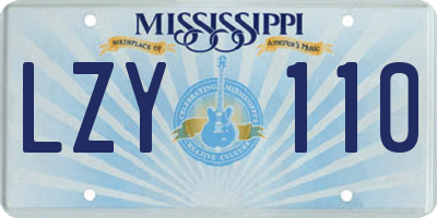 MS license plate LZY110