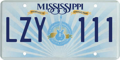 MS license plate LZY111