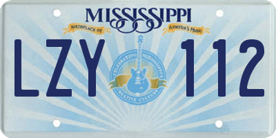 MS license plate LZY112