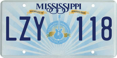MS license plate LZY118