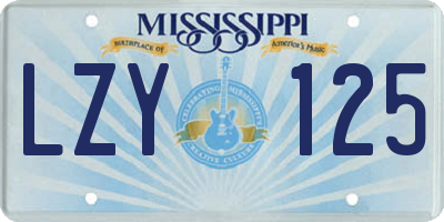 MS license plate LZY125