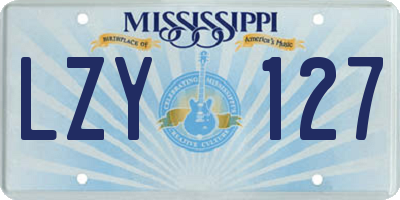 MS license plate LZY127