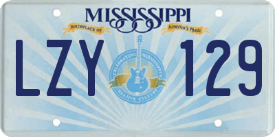 MS license plate LZY129