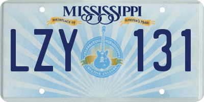 MS license plate LZY131
