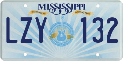 MS license plate LZY132