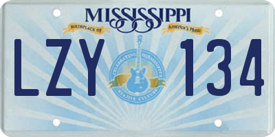MS license plate LZY134