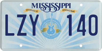 MS license plate LZY140