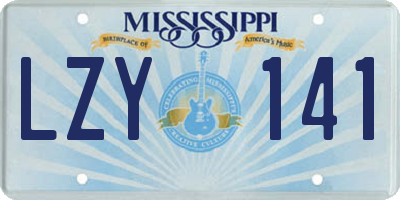 MS license plate LZY141