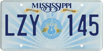 MS license plate LZY145