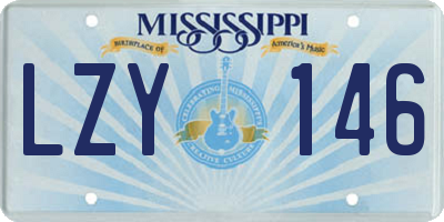 MS license plate LZY146