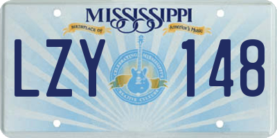 MS license plate LZY148