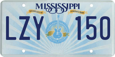 MS license plate LZY150
