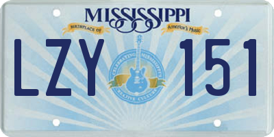 MS license plate LZY151