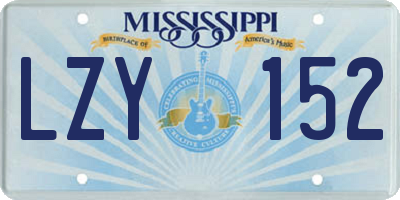 MS license plate LZY152